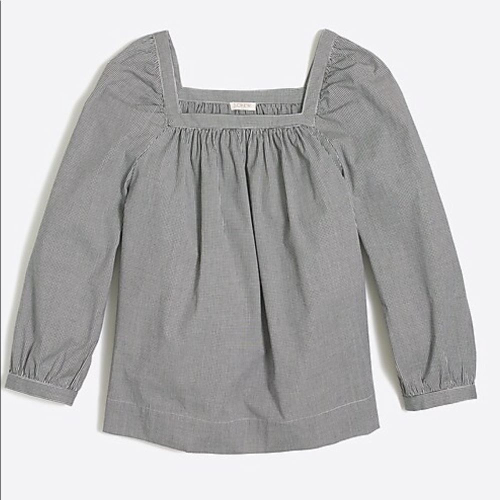 J. Crew Gingham peasant top XL NWT